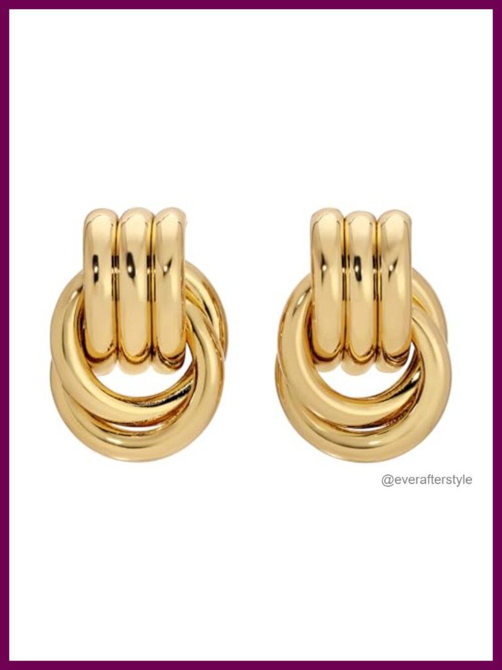 18K Gold Plated Twisted Knot Stud Earrings Lightweight Everyday Jewelry